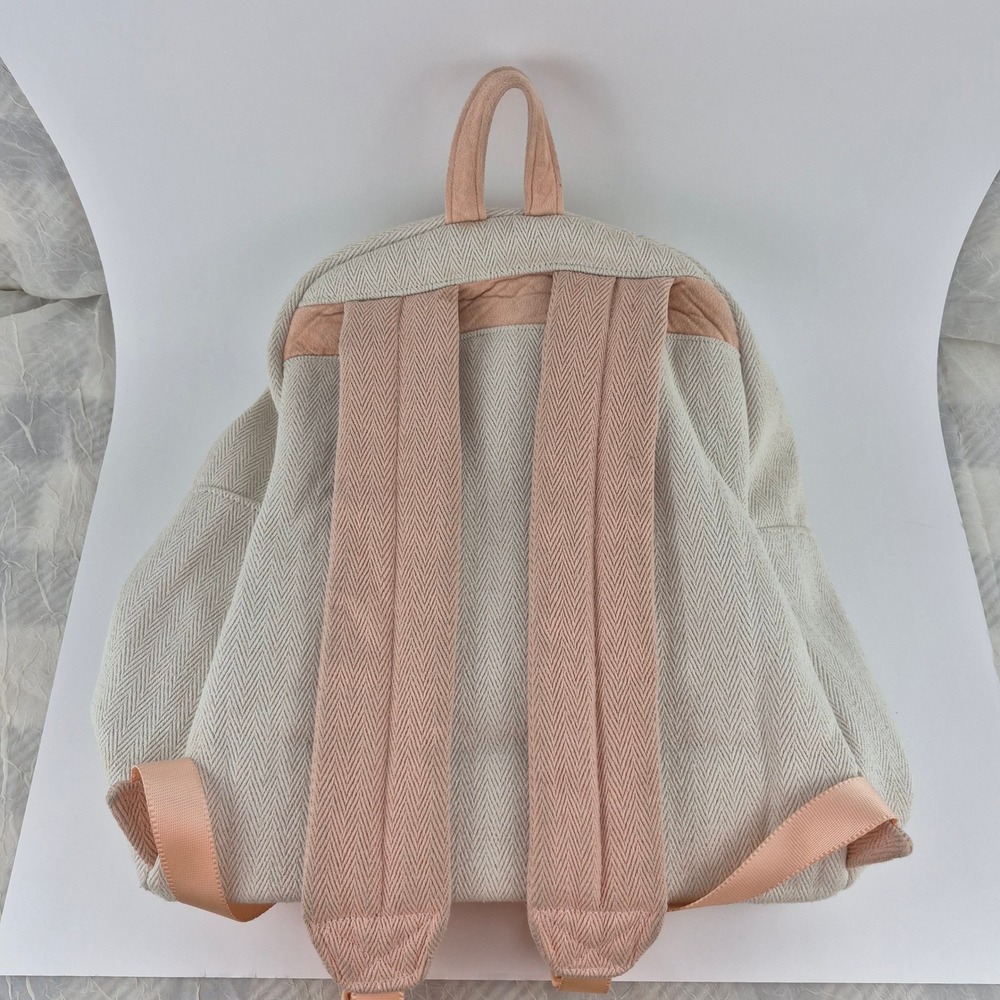 Disney Duffy and Friends Plush Character Herringbone Backpack Cream Peach - Picture 3 of 8